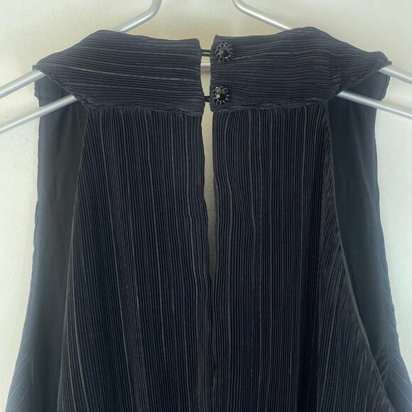 NWT Ciebon Black Halter Mini Dress Pleats Ruffled Hem SIZE Medium - Picture 7 of 8